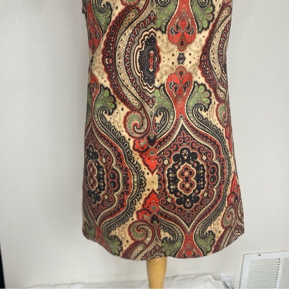 Fashion Union Women's Tan Paisley Faux Suede Cutout Mini Dress Size Small Boho - Picture 9 of 15